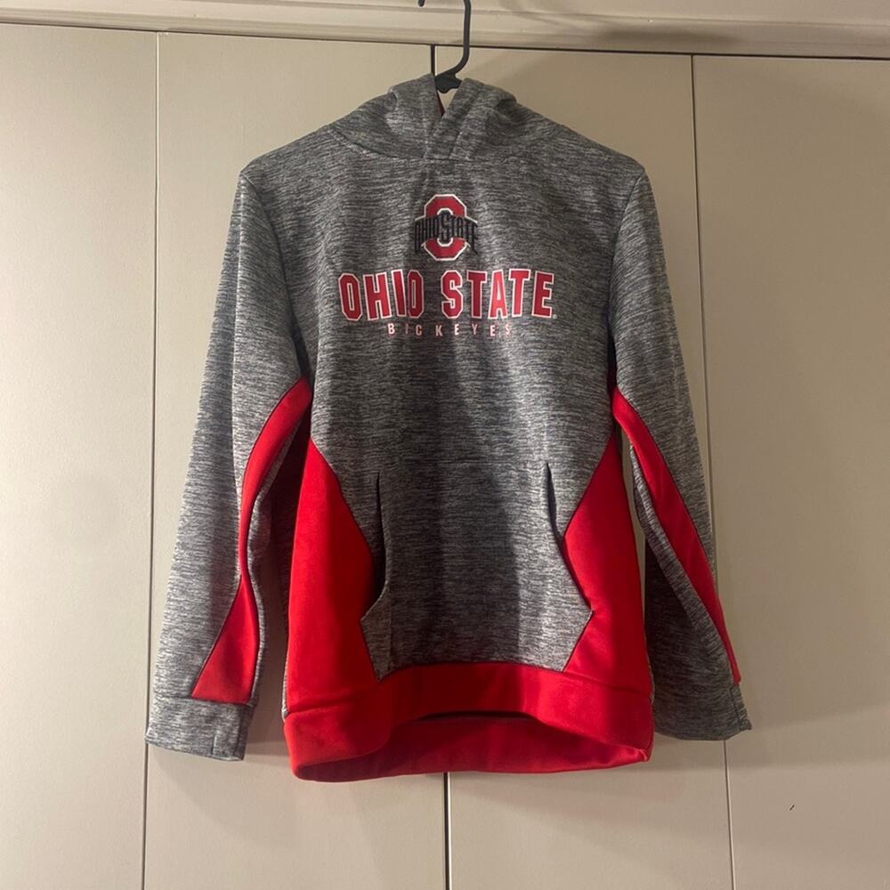 Ohio State‎ University Buckeyes Youth Size Large (16-18) Gray Pullover Hoodie